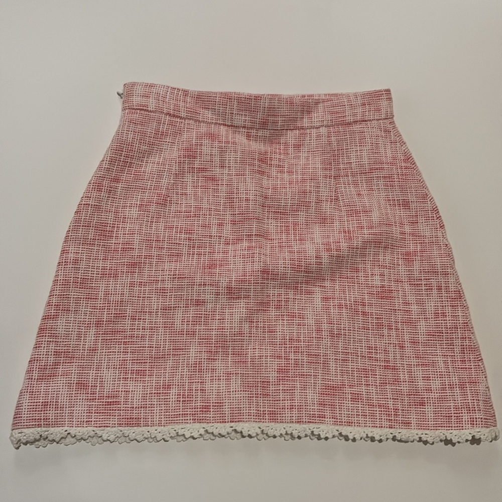 Miu Miu 2019 Tweed Coral Mini Skirt Size 4 NWT - Picture 7 of 12